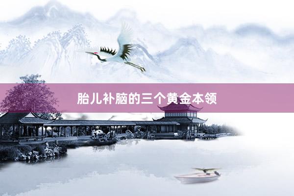 胎儿补脑的三个黄金本领